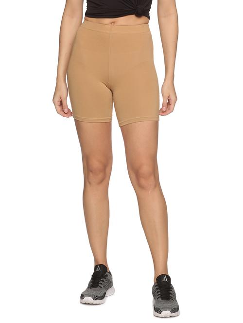 women mid rise solid cycling shorts - 21708584 - Standard Image - 0