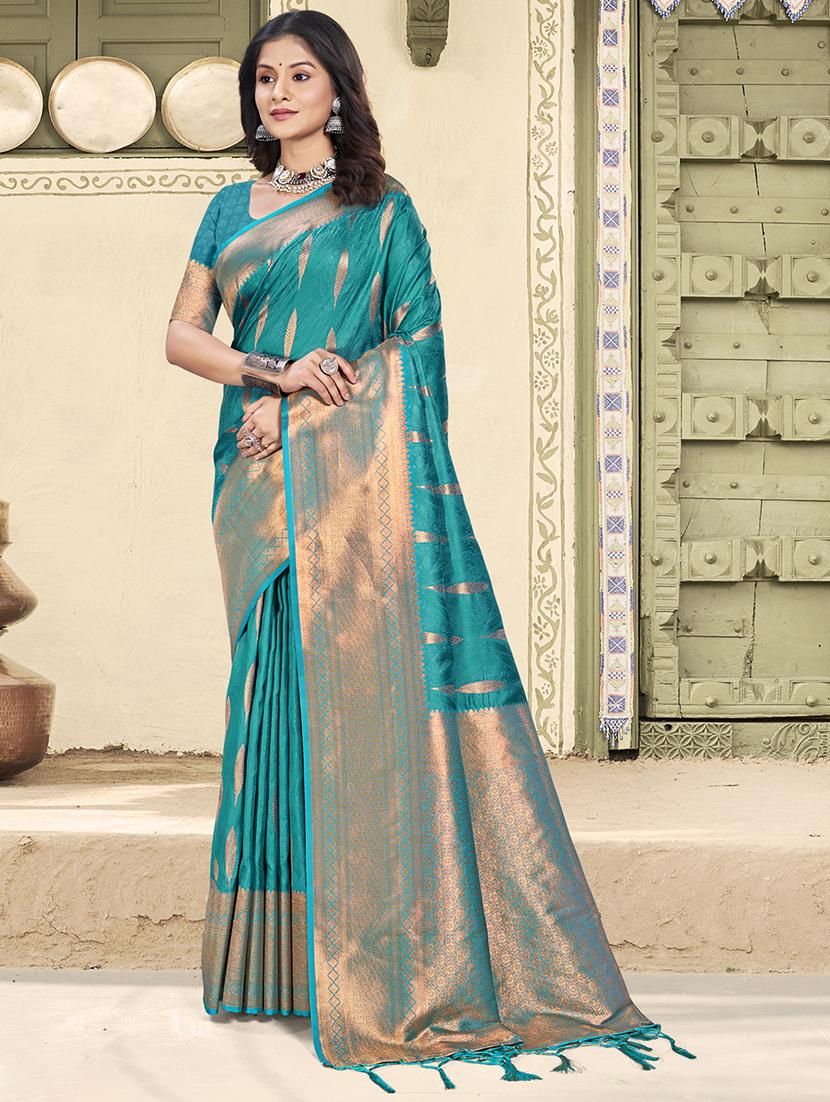 women self design banarasi saree with blouse - 21708832 -  Zoom Image - 0