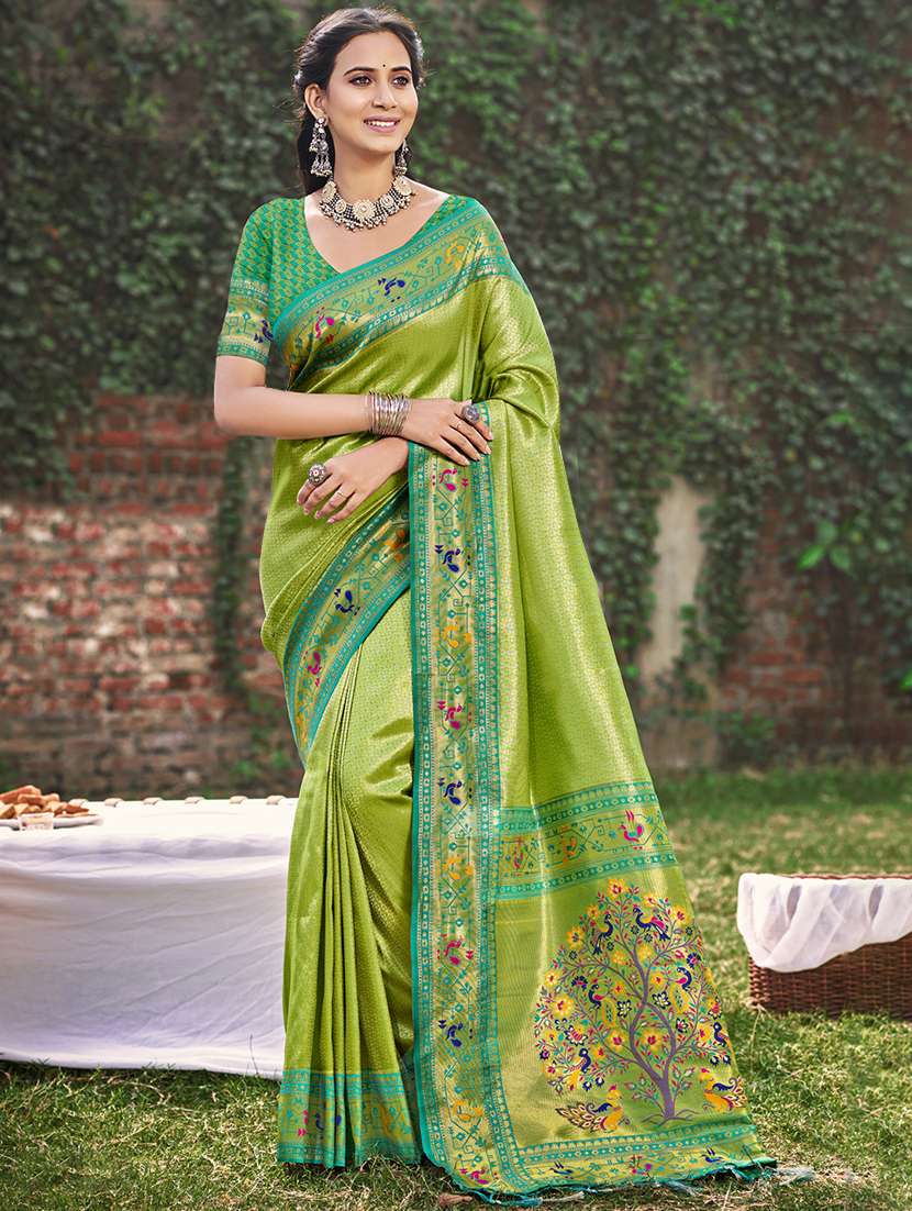 women self design paithani saree with blouse