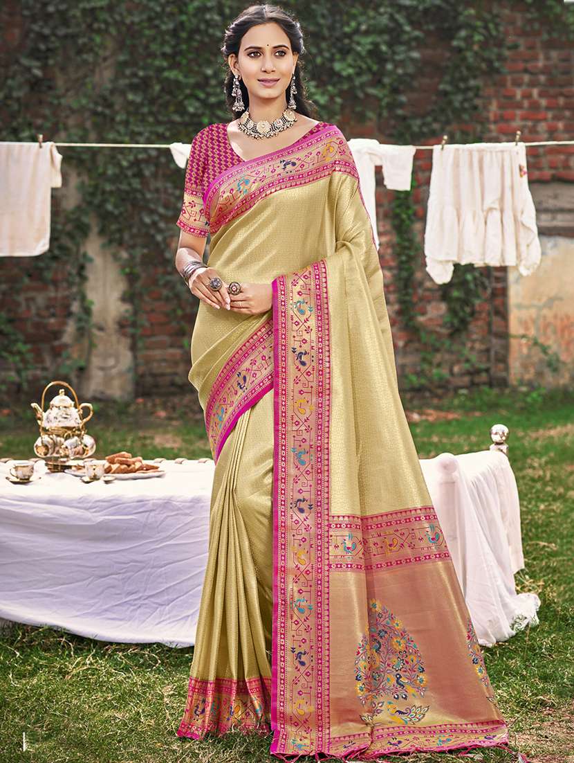 women self design paithani saree with blouse