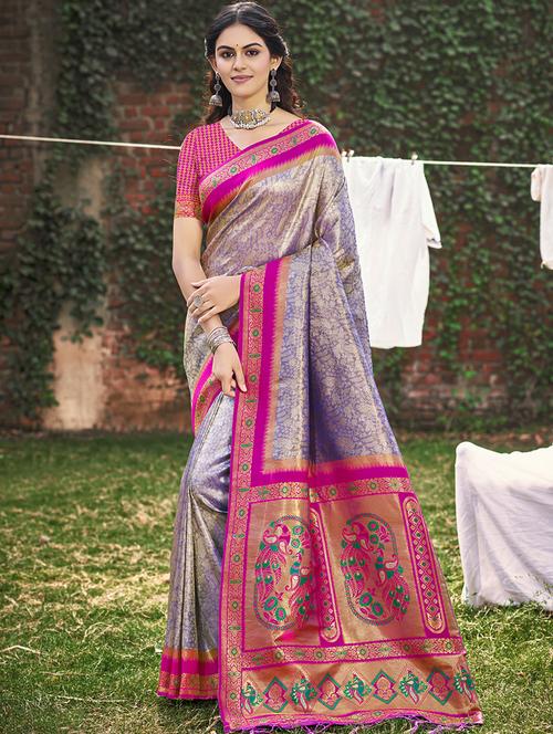 women self design banarasi saree with blouse - 21708958 - Standard Image - 0