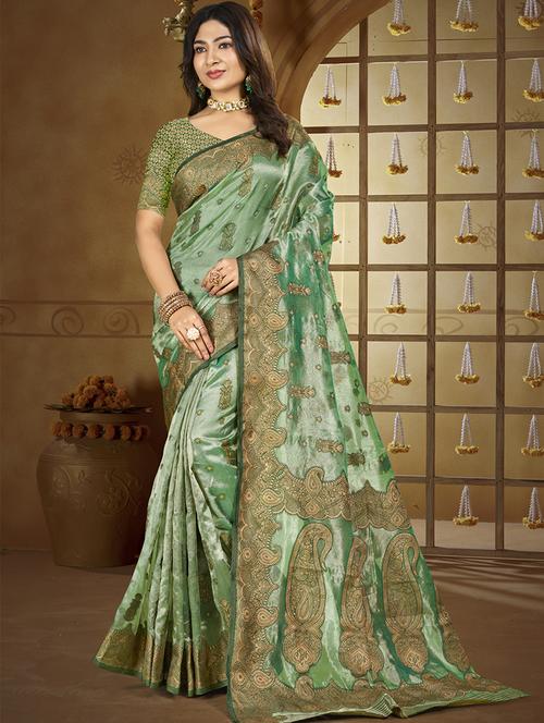 women self design banarasi saree with blouse - 21709011 - Standard Image - 0