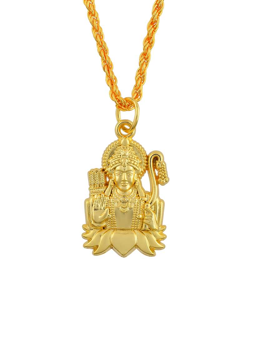 men gold plated long chain with pendant - 21709162 -  Standard Image - 2