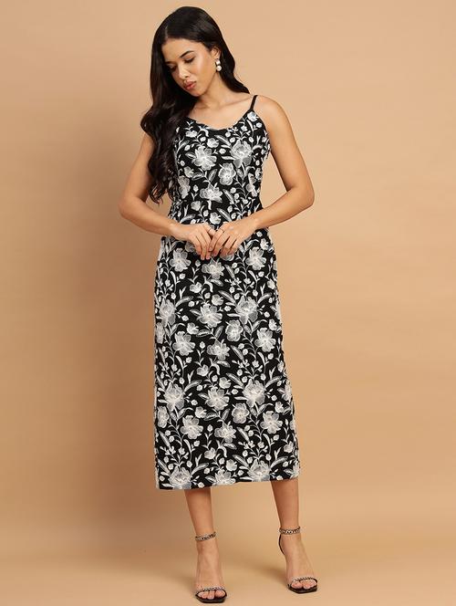 women embroidered shoulder strap sheath dress - 21709528 - Standard Image - 0