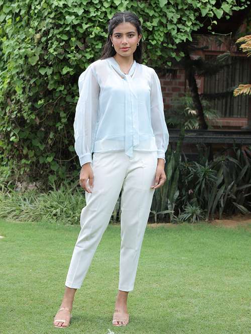 women embroidered puff sleeves shirt - 21709555 -  Standard Image - 0