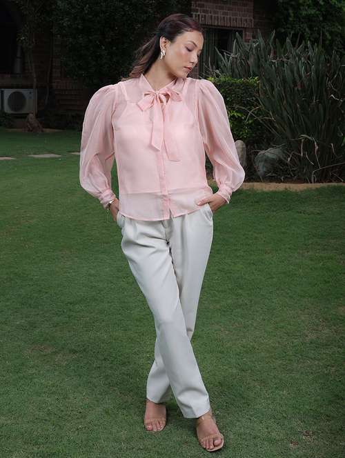 women embroidered puff sleeves shirt - 21709557 - Standard Image - 0