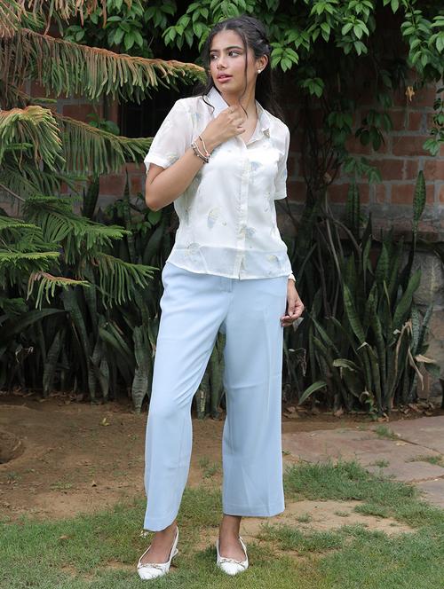 women embroidered collared regular shirt - 21709559 -  Standard Image - 0