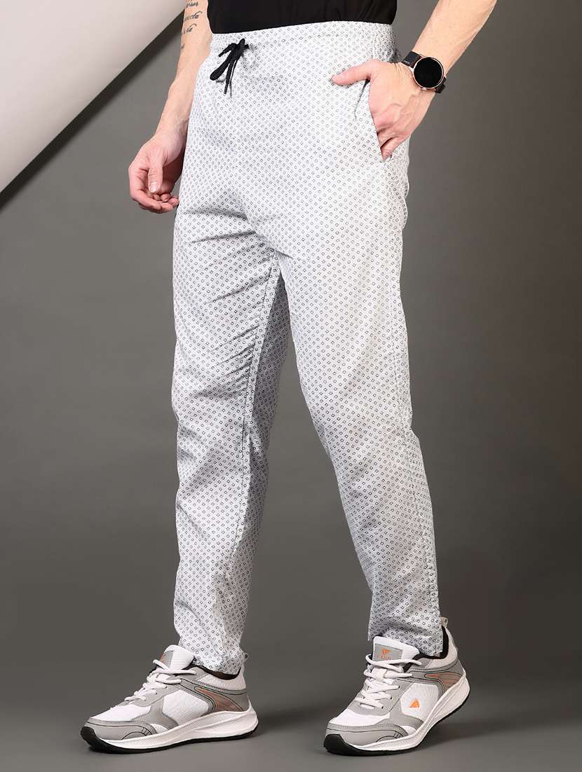 men white printed ankle length track pant - 21709588 - Standard Image - 2