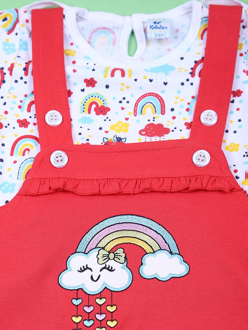 kids printed t-shirt & dungaree set - 21709597 - Standard Image - 2