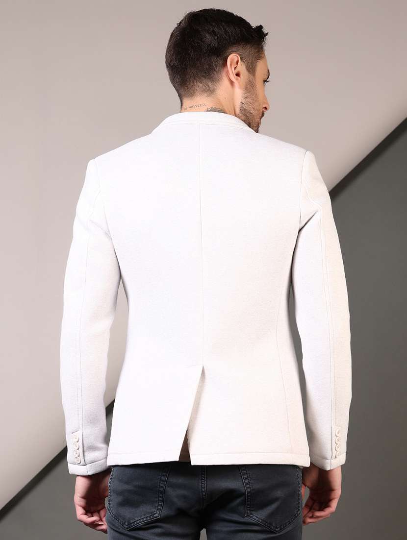 men solid lapel collar single breasted casual blazer - 21709639 -  Standard Image - 2