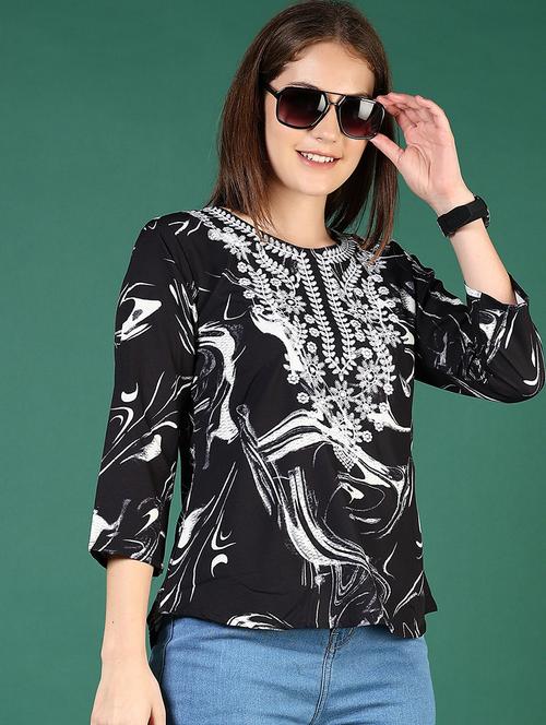 women printed round neck regular top - 21709646 -  Standard Image - 0