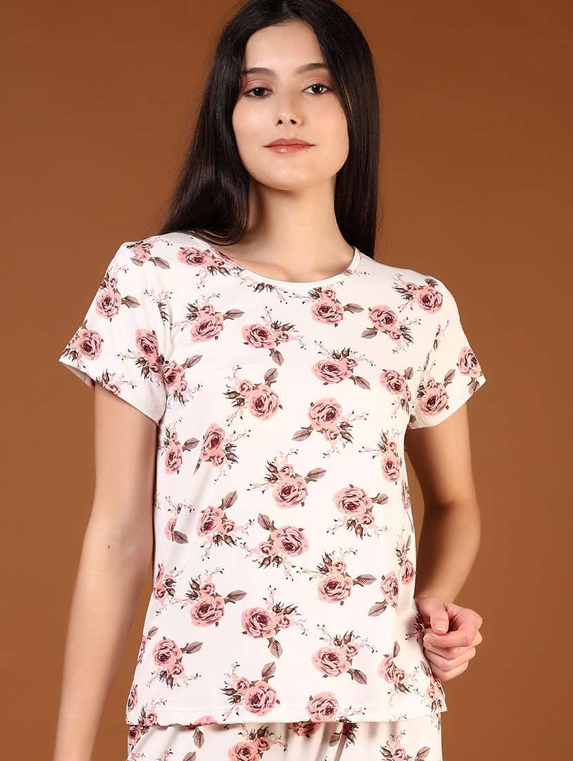 women floral printed nightwear capri set - 21709660 -  Standard Image - 2