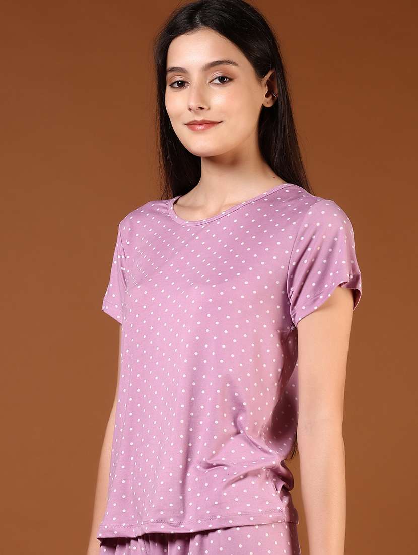 women polka doted nightwear capri set - 21709661 -  Standard Image - 2