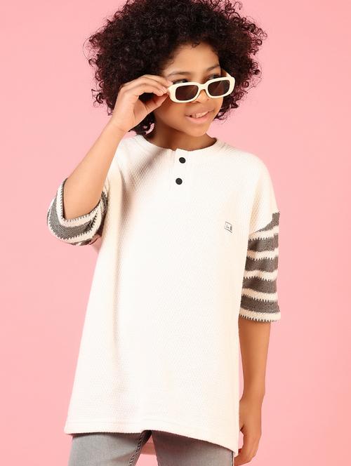 boys white striped round neck t-shirt - 21709668 -  Standard Image - 0