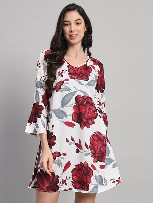 women floral print bell sleeves a-line dress - 21709722 -  Standard Image - 0
