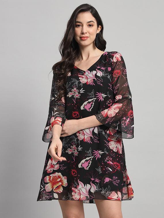 women floral print bell sleeves a-line dress - 21709736 - Zoom Image - 0