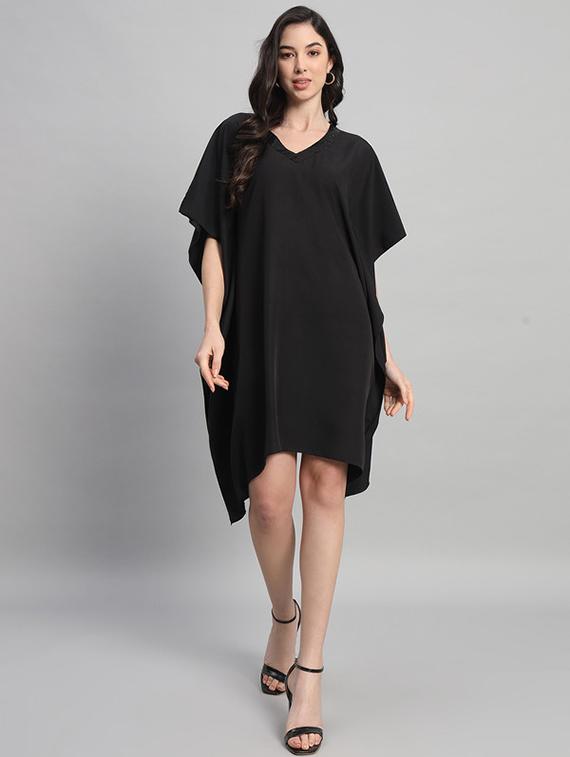women solid relaxed fit kaftan dress - 21709743 - Standard Image - 2