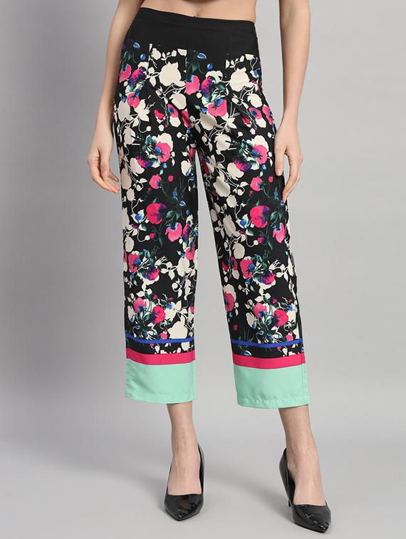 women floral printed cropped palazzo - 21709756 - Zoom Image - 0