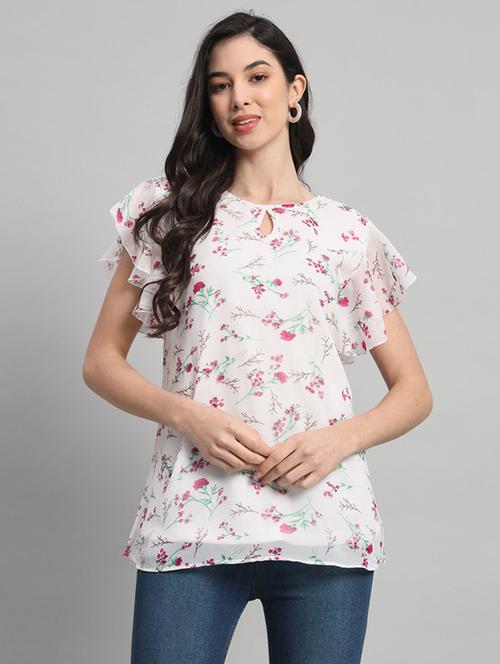 women floral print bell sleeves regular top - 21709771 - Standard Image - 0