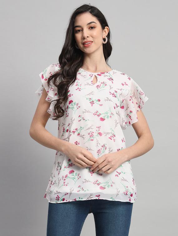 women floral print bell sleeves regular top - 21709771 - Zoom Image - 0