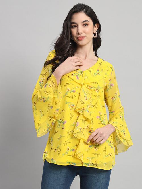 women floral print bell sleeves regular top - 21709784 -  Standard Image - 0