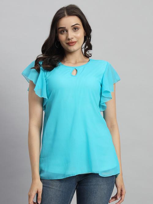 women solid bell sleeves regular top - 21709788 -  Standard Image - 0