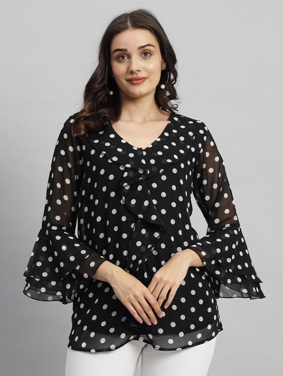 women polka doted bell sleeves regular top - 21709791 -  Zoom Image - 0
