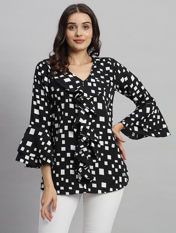 black polyester regular top - 21709796 - Zoom Image - 0