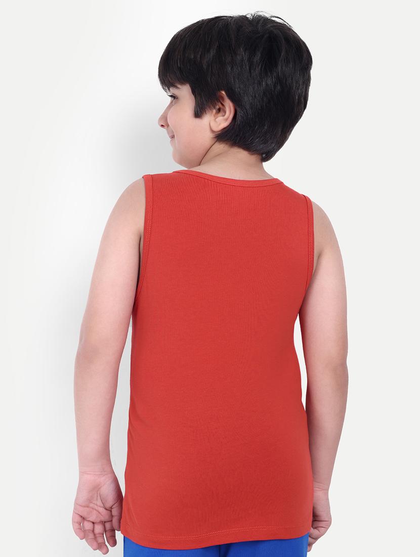 boys red placement print vest - 21710149 - Standard Image - 2
