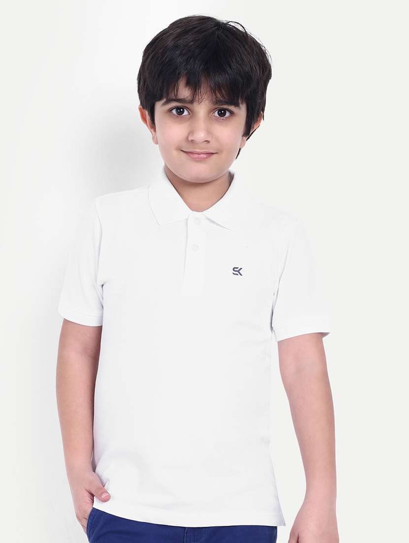 boys solid short sleeve polo t-shirt