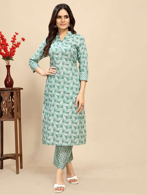 women printed three quarter sleeve straight kurta - 21710275 -  Standard Image - 0
