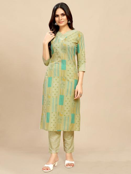 women printed three quarter sleeve straight kurta - 21710279 - Standard Image - 0
