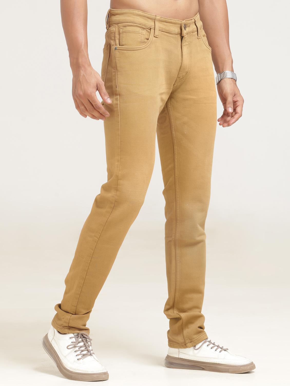 men beige low rise denim jeans - 21710296 - Standard Image - 2