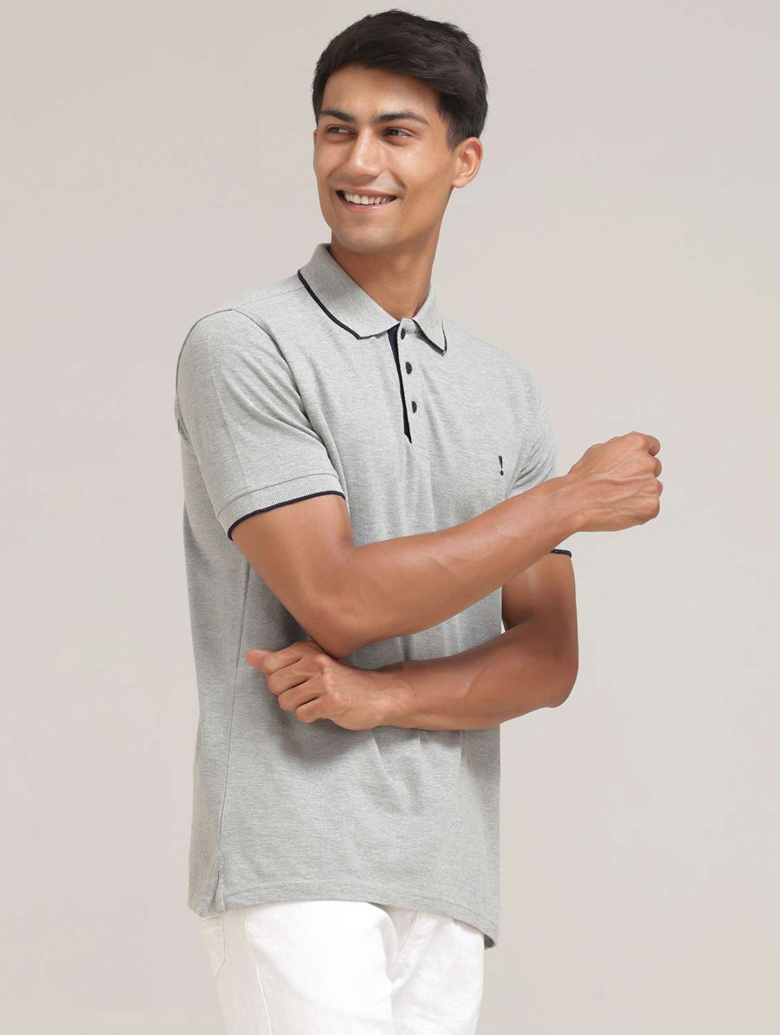 grey poly cotton front print tshirt - 21710306 -  Standard Image - 2