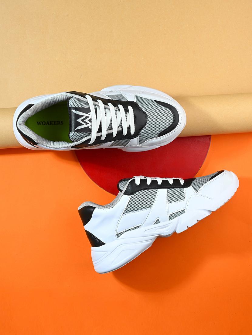men grey color block running sport shoes - 21710337 -  Zoom Image - 0