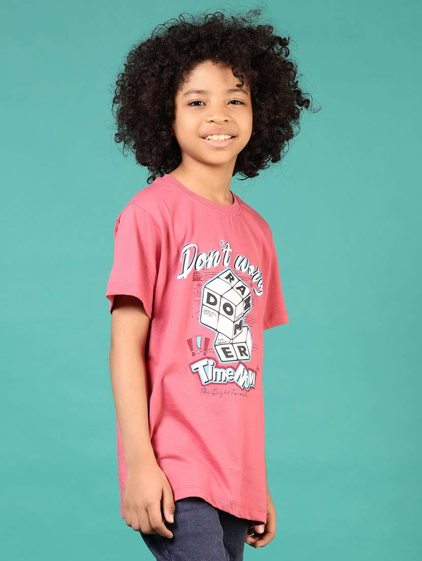 boys front print round neck t-shirt - 21710704 - Standard Image - 2