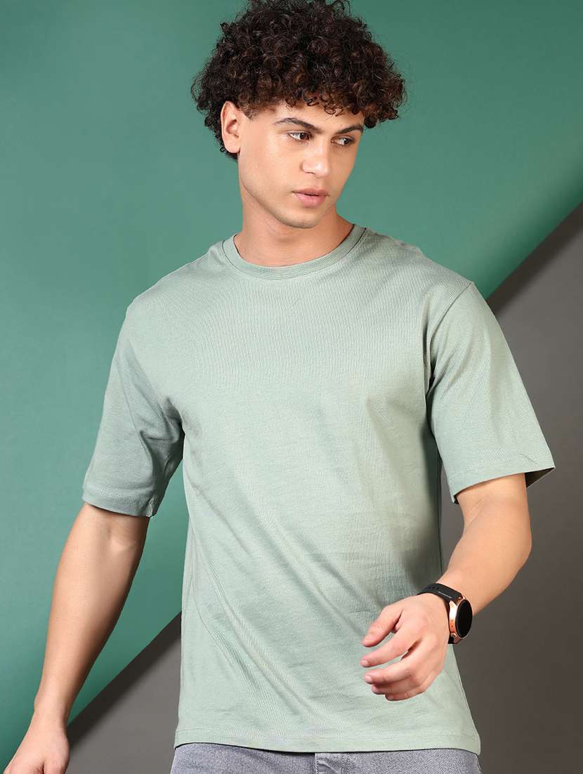 men solid short sleeves regular fit t-shirt