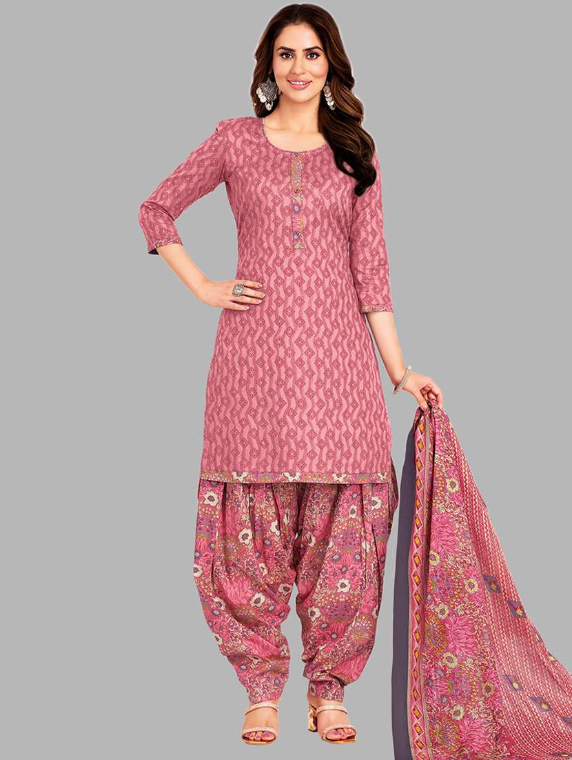 women printed 3-piece unstitched dress material