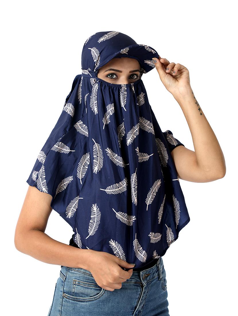 women printed cap scarf - 21710821 - Standard Image - 2