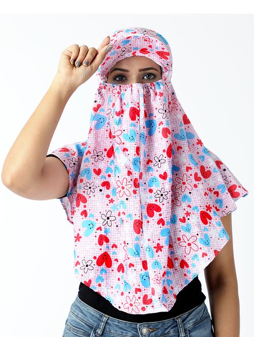 women printed cap scarf - 21710829 - Standard Image - 0