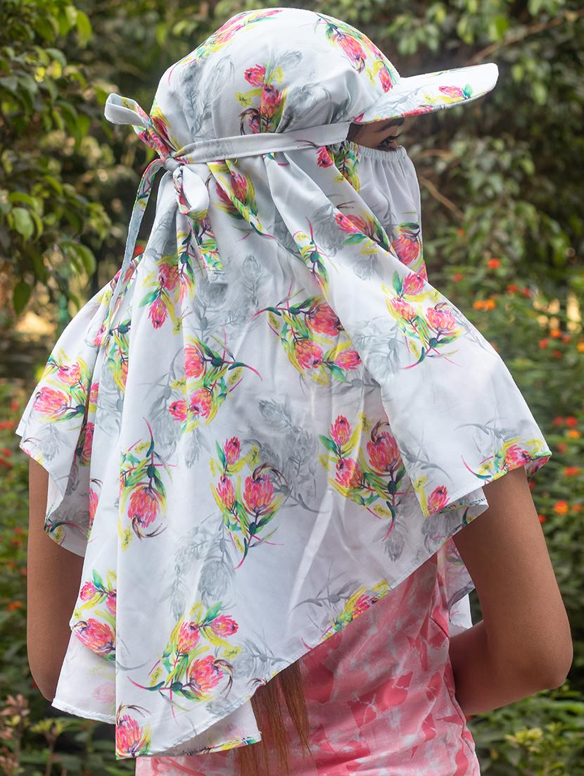 women printed cap scarf - 21710834 - Standard Image - 2