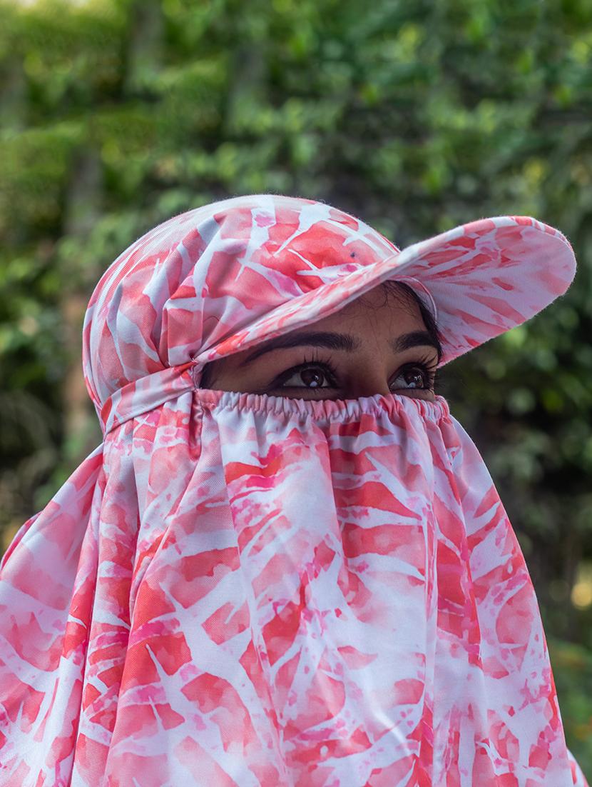 women printed cap scarf - 21710835 - Standard Image - 2