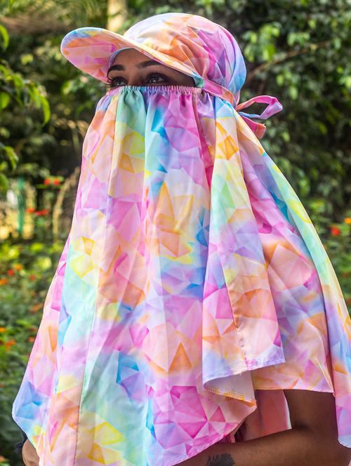women printed cap scarf - 21710838 - Standard Image - 0