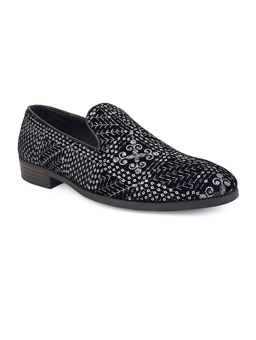 men embellished slip on moccasins