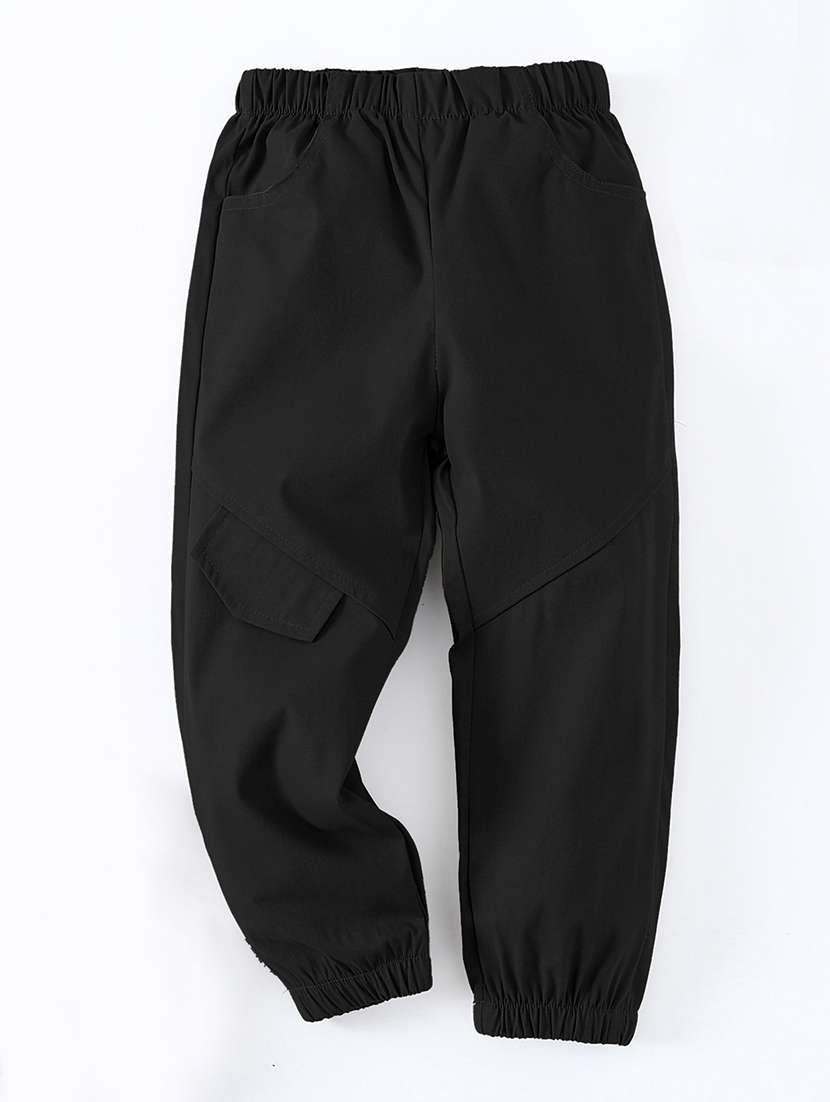 boys solid mid rise jogger