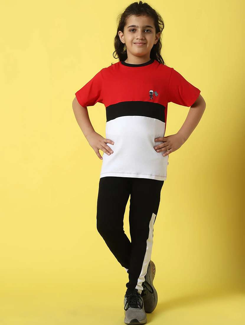 boys color block short sleeve t-shirt