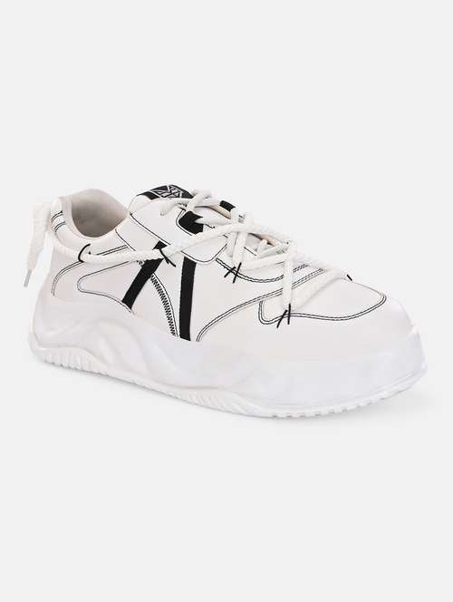men white lace up casual shoes - 21710952 - Standard Image - 0