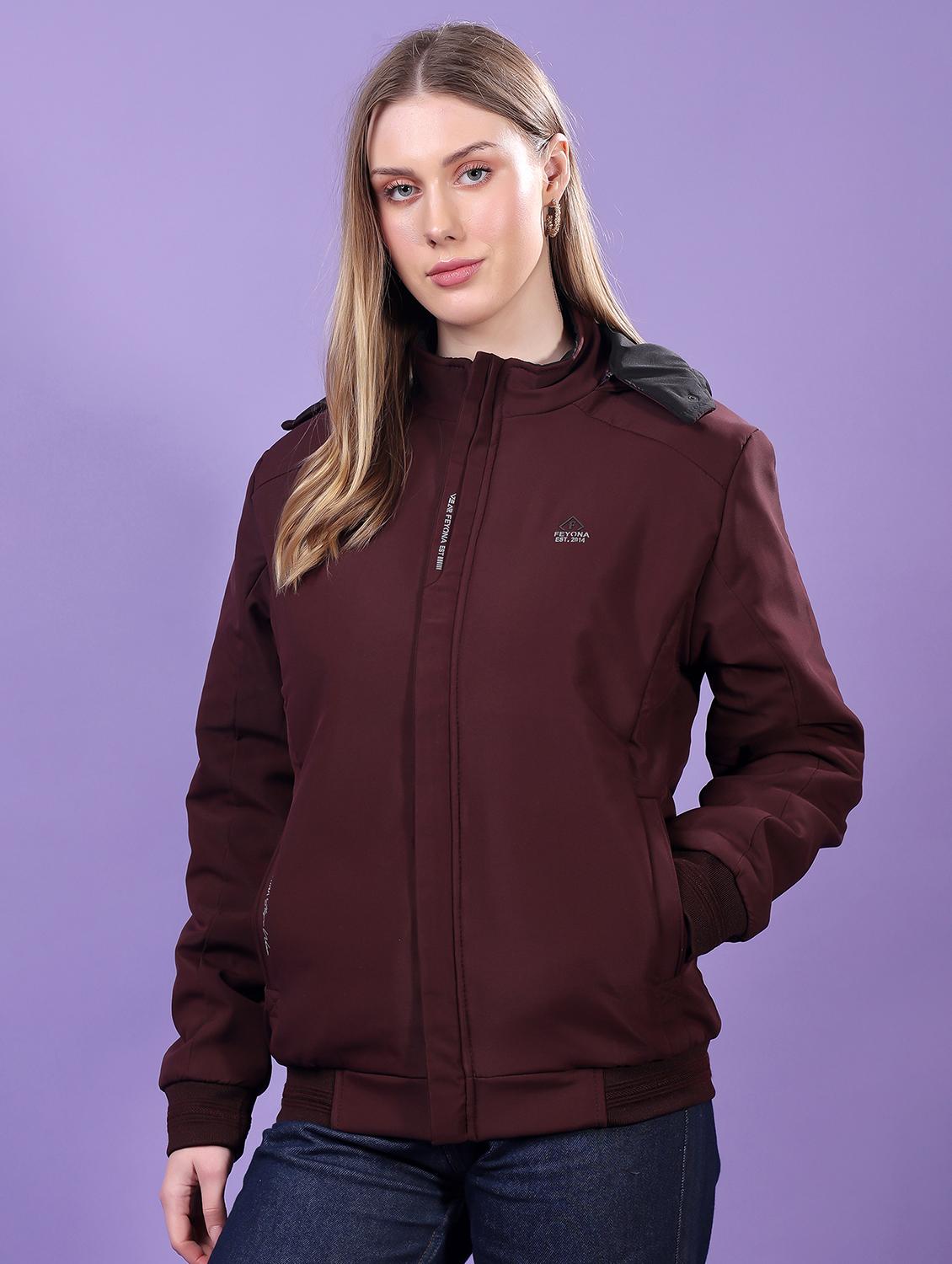 women long sleeves solid bomber jacket - 21710973 - Standard Image - 2