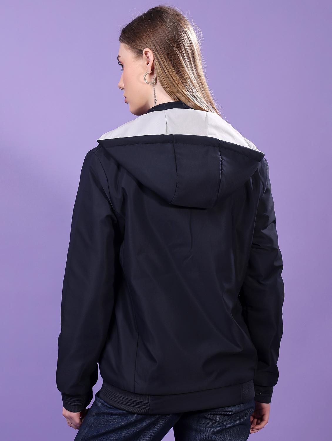women long sleeves solid bomber jacket - 21710975 - Standard Image - 2
