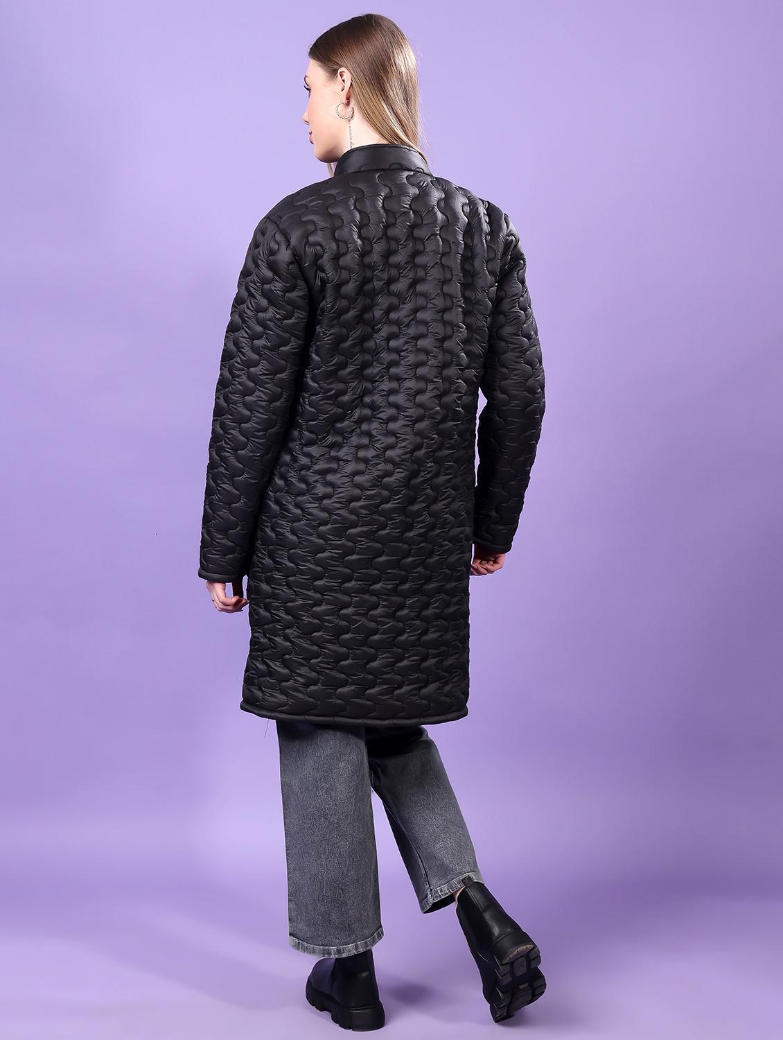 women long sleeves solid quilted jacket - 21710978 - Standard Image - 2